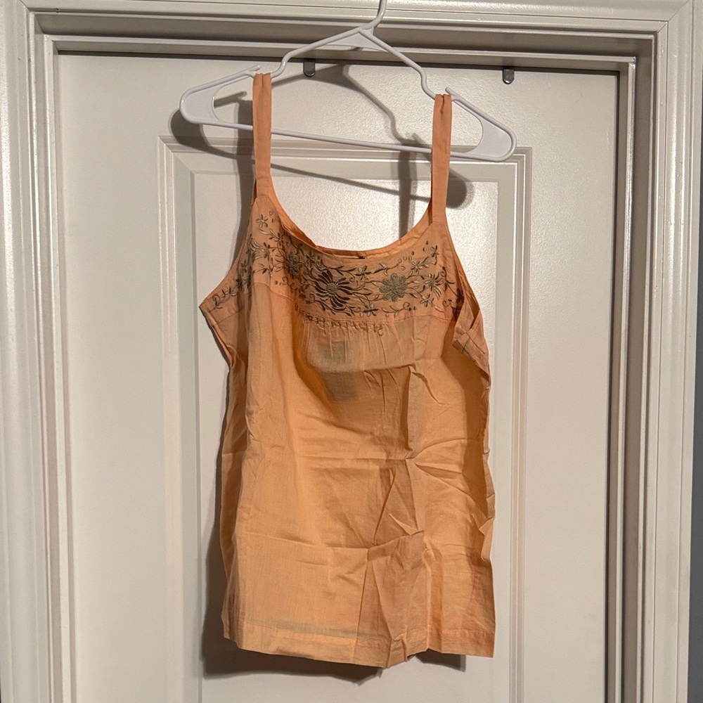 NWT Lucky Brand Embroidered Floral Peach Camisole